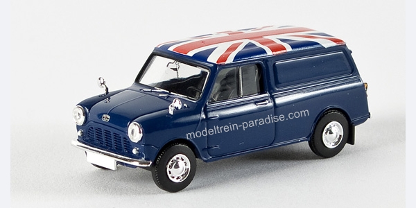 15351 ... Austin Mini Van .. Donkerblauw / engelse vlag