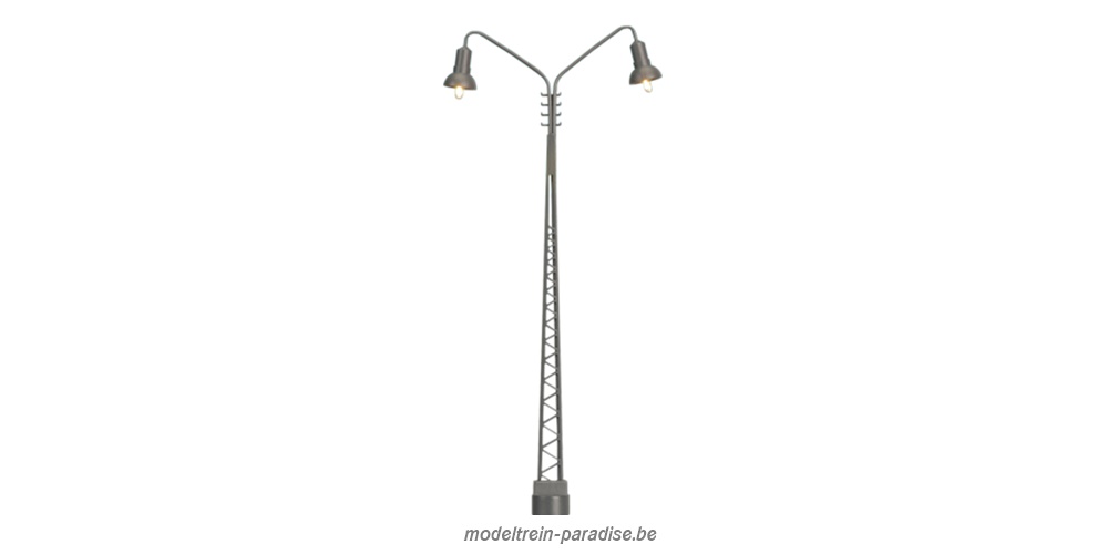 84019 ... Roostermast 2-armig, steeksokkel met LED