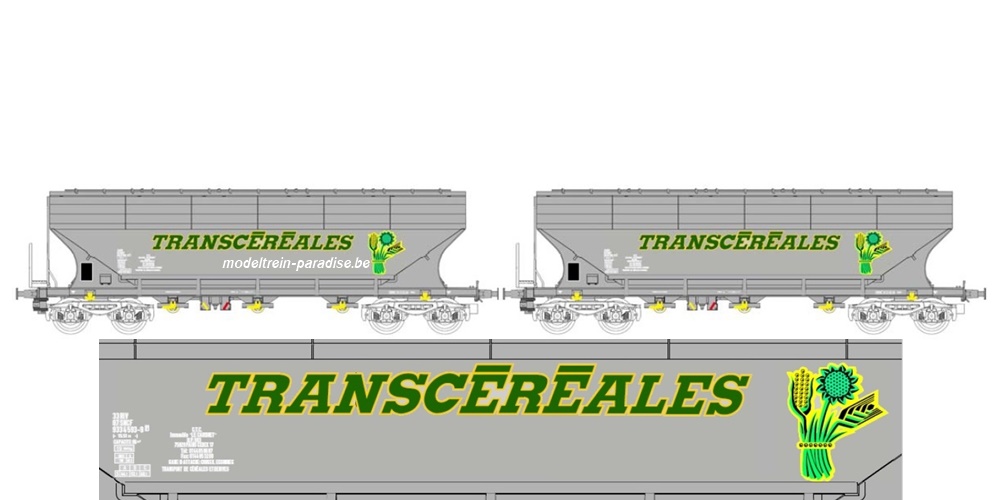 45.359 ... SNCF .. 2 Graanwagens .. Transcéréales