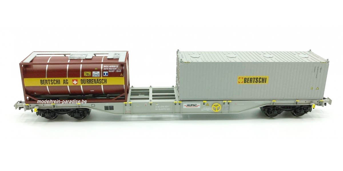 54.128 ... Hupac … Containerwagen "Bertschi" bulk & tankcon.