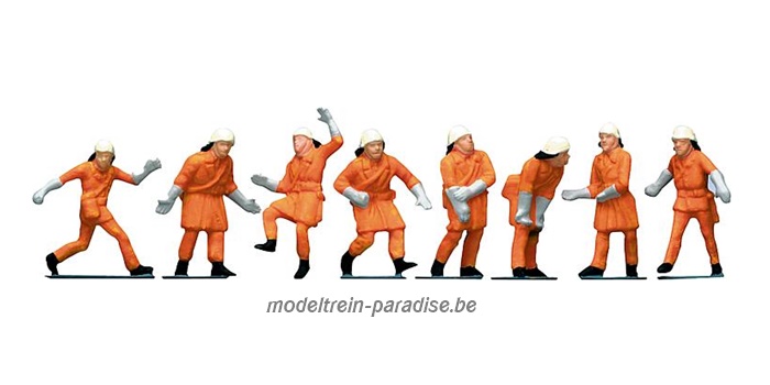 151036 ... Brandweerlieden, oranje veiligheidspak****