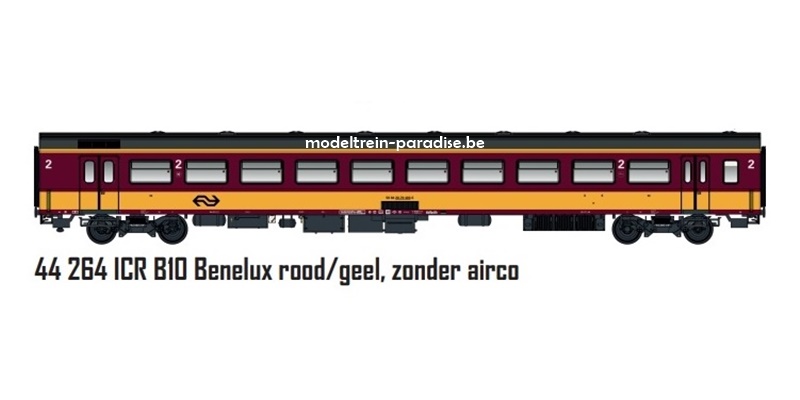 44264 ... NS .. Persrijtuig ICR B10 BNL .. Rood/Geel .. 2° klas