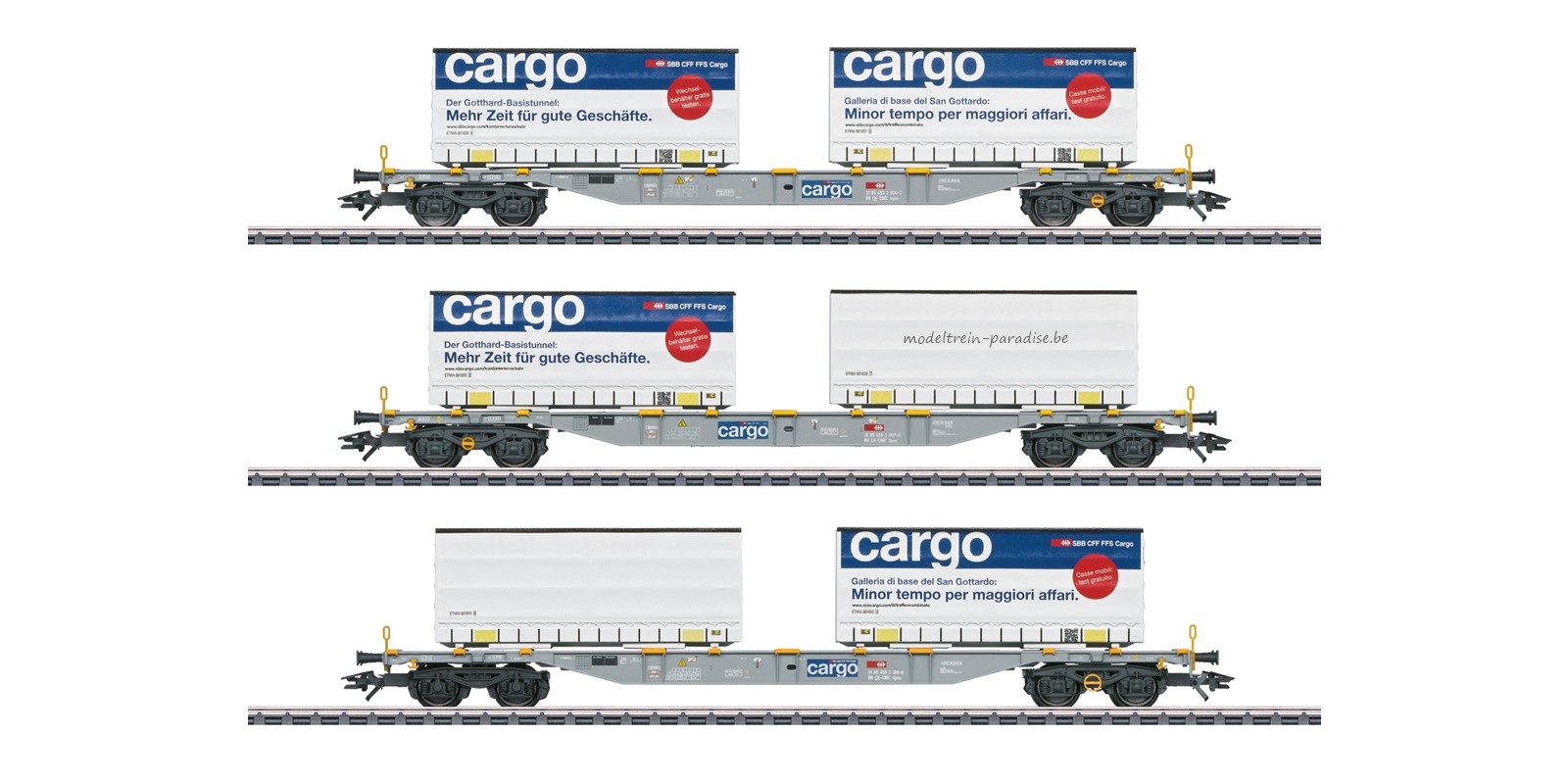 47463 ... SBB .. Cargo .. Set containerwagens .. tp VI