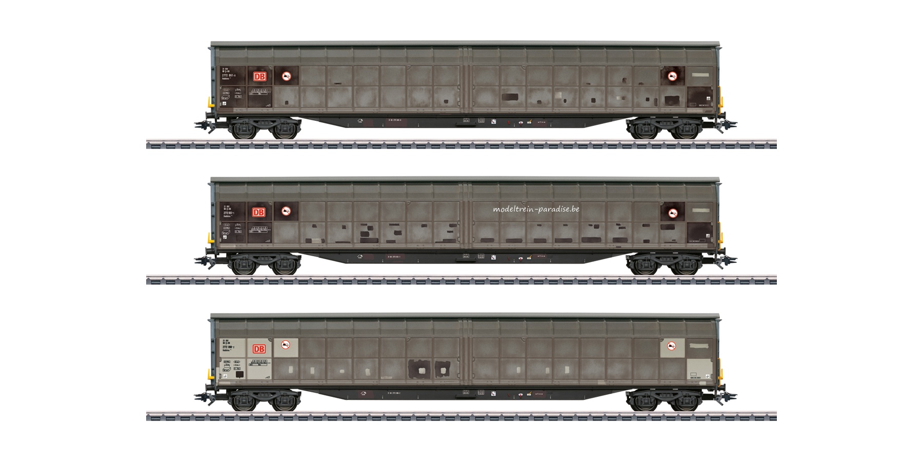 48067 ... DB .. Set Schuifwandwagens type Habbins 354 .. tp VI