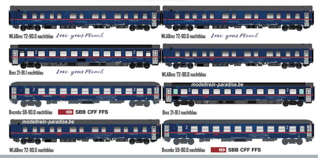 2116 ... ÖBB .. Set 6 rijtuigen ,,Nightjet'' Vienna-Brussels