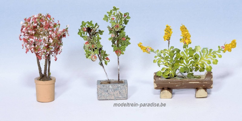 14014 ... Sierbloemen in pot ... 3 stuks