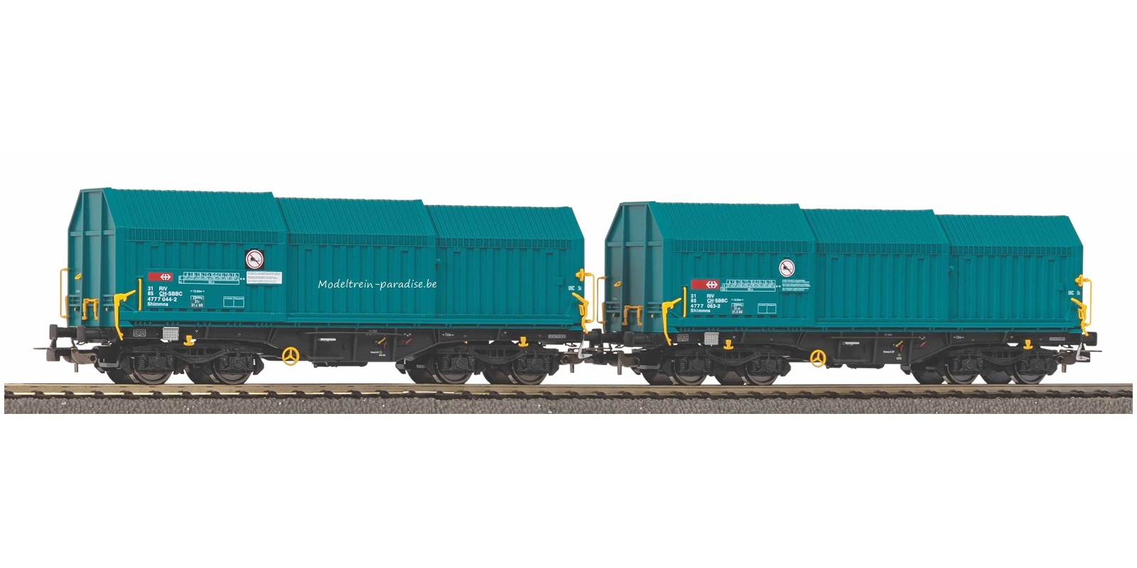 28304 ... SBB .. 2 telescopische huifwagens  .. tp VI