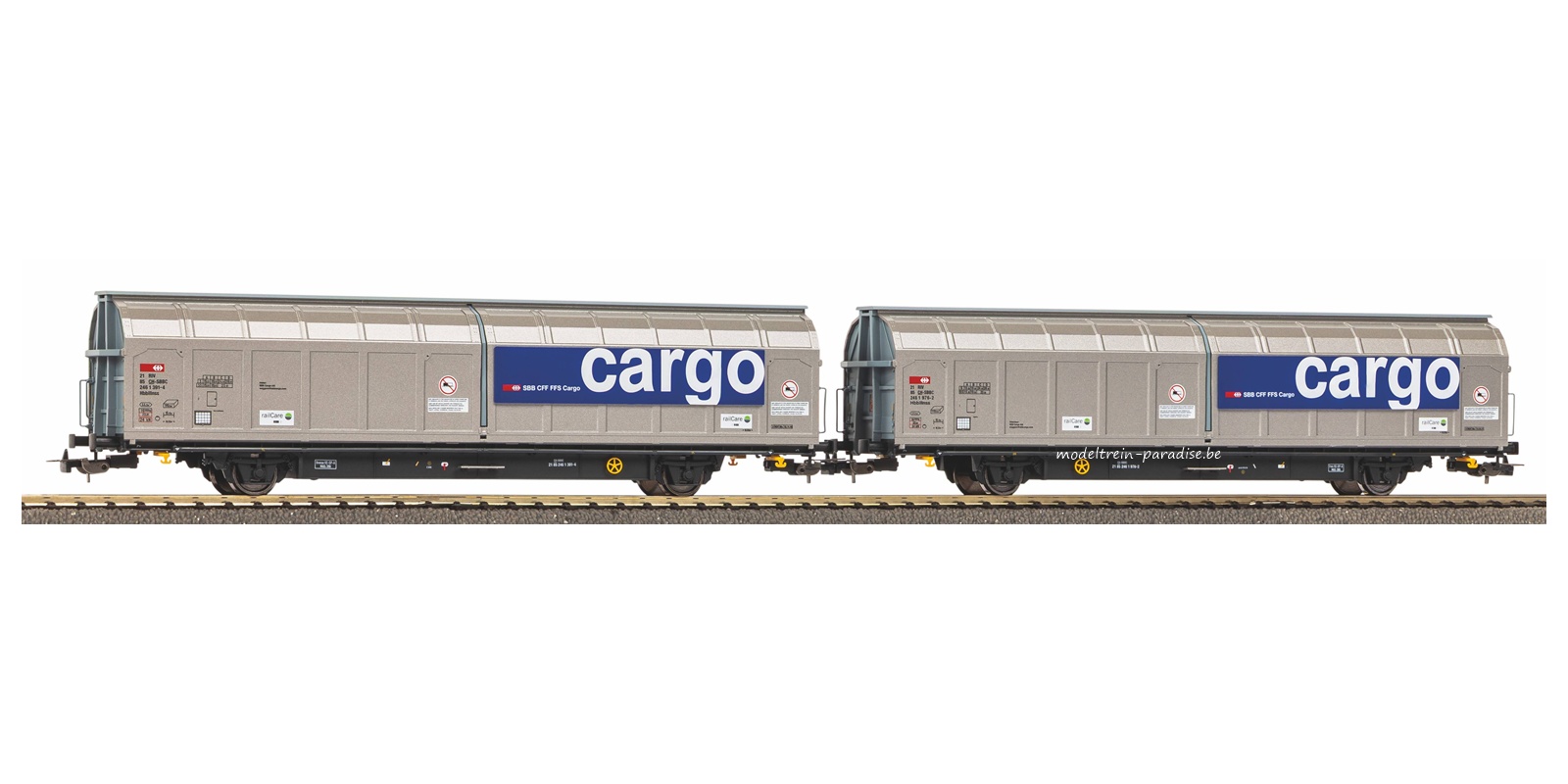 28309 ... SBB Cargo .. 2 schuifwandwagens  .. tp VI
