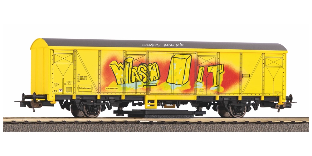 54309 ... SBB .. Railreinigingswagen met graffiti