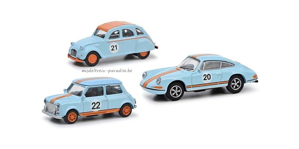 26716 ... Mini Coop, Citr 2CV, Pors 911 Vint Racing Set .. MHI