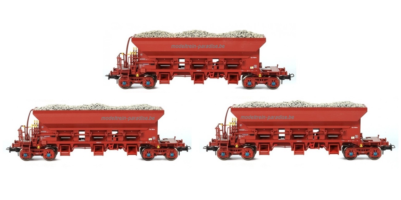 84010 ... SNCB … Set 3 tremie Balastwagons ,,Infrabel''